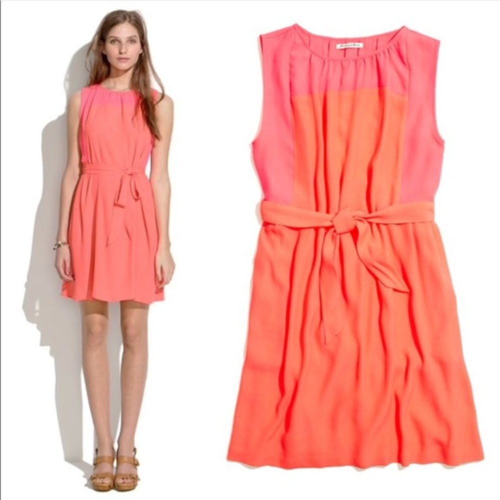 Madewell Bungalow Dress Hot Pink & Coral Size XS